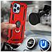 Cover Iphone 13 Pro Max Anti-urto Ibrida Anello Funzione Supporto Rossa - Foto miniatura 2