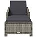 Lettino Prendisole Con Cuscino Grigio Scuro Polyrattan Grigio - Foto miniatura 3