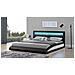 Brixton Struttura Letto In Similpelle Nera Con Led 160x200 Cm - Foto miniatura 1