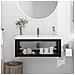 Struttura Per Lavabo A Parete Nera 79x38x31 Cm In Ferro - Foto miniatura 1