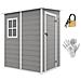 Casetta Da Giardino Con Finestra E Doppia Porta, In Alluminio E Pp, 122x149x192 Cm, Grigio - Foto miniatura 1