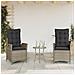 Set Da Bistrò 3 Pz Con Cuscini Grigio In Polyrattan - Foto miniatura 2