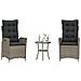 Set Da Bistrò 3 Pz Con Cuscini Grigio In Polyrattan - Foto miniatura 8