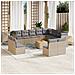 Set Divano da Giardino 13 pz con Cuscini Beige in Polyrattan - Foto miniatura 3