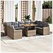 Set Divano Da Giardino 10 Pz Con Cuscini Beige In Polyrattan - Foto miniatura 4