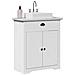 Mobile Lavabo Da Bagno Bodo Bianco 70x35x80 Cm - Foto miniatura 1