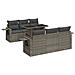 Set Divani Da Giardino 7 Pz Con Cuscini Grigio In Polyrattan - Foto miniatura 2