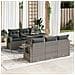 Set Divani Da Giardino 7 Pz Con Cuscini Grigio In Polyrattan - Foto miniatura 1