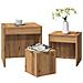 Tavolini Impilabili 3 Pz Rovere Artigianale Legno Multistrato - Foto miniatura 1