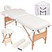 Lusso Casadino -  Set Lettino Massaggio Pieghevole 2 Zone 10 Cm E Sgabello Bianco - Foto miniatura 2