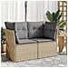 Divano Da Giardino Con Cuscini A 2 Posti Beige In Polyrattan - Foto miniatura 8
