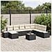 Set di Divani da Giardino con Cuscini Rattan Poliestere Marrone - Foto miniatura 2