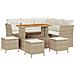 Set Divani Giardino con Cuscini 9 Pezzi Beige Rattan Polietilene Acacia, Set Pranzo Giardino 4 Pezzi con Cuscini Beige Rattan Polietilene Acacia - Foto miniatura 1