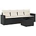 Set Divani da Giardino 5 pz con Cuscini in Polyrattan Nero - Foto miniatura 1