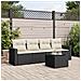 Set Divani da Giardino 5 pz con Cuscini in Polyrattan Nero - Foto miniatura 2