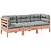 Set Divani Giardino 3 pz Cuscini Legno Massello Abete Douglas - Foto miniatura 1