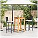 Set Bar da Giardino 3 pz Nero in Legno Acacia e Polyrattan - Foto miniatura 3