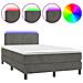 Letto a Molle con Materasso e LED Grigio Scuro 120x200 cm - Foto miniatura 1