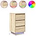 Comodino con Luci LED Rovere Sonoma 38x34x65 cm - Foto miniatura 1