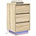 Comodino con Luci LED Rovere Sonoma 38x34x65 cm - Foto miniatura 5