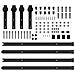 Kit di Binari per Porte Scorrevoli 427 cm Acciaio Nero - Foto miniatura 8