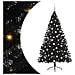 Albero di Natale artificiale con luci integrate Nero 180 cm PVC - Foto miniatura 1