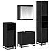 Set di mobili per il bagno 4 pcs Rovere Nero Legno multistrato - Foto miniatura 1