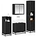 Set di mobili per il bagno 4 pcs Rovere Nero Legno multistrato - Foto miniatura 3