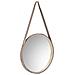 Specchio In Legno E Corda In Similpelle Marrone, D39x2,5h Cm - Foto miniatura 1