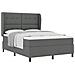 Letto a molle con materasso Grigio scuro 140 x 200 cm Tessuto - Foto miniatura 1