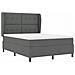 Letto a molle con materasso Grigio scuro 140 x 200 cm Tessuto - Foto miniatura 4