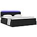 Letto con luci a strisce a LED Nero 200 x 200 cm Velluto - Foto miniatura 3