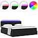 Letto con luci a strisce a LED Nero 200 x 200 cm Velluto - Foto miniatura 4