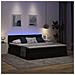 Letto con luci a strisce a LED Nero 200 x 200 cm Velluto - Foto miniatura 6