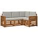 Set divani con cuscino 4 pcs Grigio Naturale e Chiaro - Foto miniatura 1