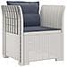 Poltrona a 1 Posto con Cuscini Aspetto Rattan PP Bianco - Foto miniatura 1