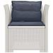 Poltrona a 1 Posto con Cuscini Aspetto Rattan PP Bianco - Foto miniatura 3