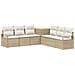 Set di divani 7 pz Beige e Bianco Crema - Foto miniatura 1