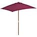 Ombrellone Da Esterni Con Palo In Legno 150x200 Cm Rosso Bordò - Foto miniatura 1