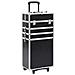 Valigia Trolley Per Cosmetici Alluminio Nero Design Coccodrillo - Foto miniatura 1