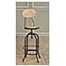 Sgabello Design Industriale Pino In Legno E Metallo I Sgabello Bar Bancone Regolabile 68-88 CM Con Poggiapiedi E Schienale Bronzo - Foto miniatura 1