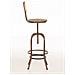 Sgabello Design Industriale Pino In Legno E Metallo I Sgabello Bar Bancone Regolabile 68-88 CM Con Poggiapiedi E Schienale Bronzo - Foto miniatura 4