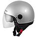 Casco Jet Scooter Moto Ece 22 Doppia Visiera Parasole Argento L - Foto miniatura 4