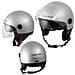 Casco Jet Scooter Moto Ece 22 Doppia Visiera Parasole Argento L - Foto miniatura 1