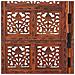 Divisorio 4 Pannelli Intaglio Marrone 160x165cm Mango Massello - Foto miniatura 4