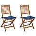 Sedie Da Giardino Pieghevoli 2 Pz Con Cuscini Massello Acacia - Foto miniatura 1