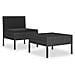 Set Divani da Giardino 2 pz con Cuscini in Polyrattan Nero - Foto miniatura 1