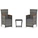 Set Divani da Giardino 3 pz con Cuscini in Polyrattan Grigio - Foto miniatura 1