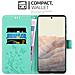 Cadorabo Custodia Compatibile Con Google Pixel 6 Pro In Turchese Fiore - Coperchio Protettivo In Design Floreale Con Chiusura Magnetica, Funzione Stand E Slot Per Carte - Foto miniatura 3