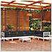Set Divani Da Giardino 8 Pz Con Cuscini Bianchi Legno Di Pino - Foto miniatura 1
